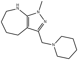 Pyrazolo[3,4-b]azepine, 1,4,5,6,7,8-hexahydro-1-methyl-3-(1-piperidinylmethyl)- (9CI) 结构式