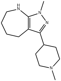 Pyrazolo[3,4-b]azepine, 1,4,5,6,7,8-hexahydro-1-methyl-3-(1-methyl-4-piperidinyl)- (9CI) 结构式