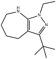 Pyrazolo[3,4-b]azepine, 3-(1,1-dimethylethyl)-1-ethyl-1,4,5,6,7,8-hexahydro- (9CI) 结构式