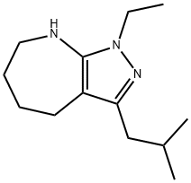 Pyrazolo[3,4-b]azepine, 1-ethyl-1,4,5,6,7,8-hexahydro-3-(2-methylpropyl)- (9CI) 结构式