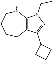 Pyrazolo[3,4-b]azepine, 3-cyclobutyl-1-ethyl-1,4,5,6,7,8-hexahydro- (9CI) 结构式