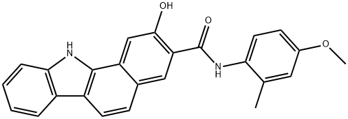 2-羟基-N-(4-甲氧基-2-甲基苯基)-11H-苯并[a]咔唑-3-甲酰胺 结构式