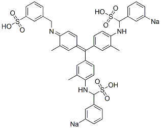 3-[[[4-[Bis[3-methyl-4-[(3-sodiosulfobenzyl)amino]phenyl]methylene]-2-methyl-2,5-cyclohexadien-1-ylidene]amino]methyl]benzenesulfonic acid 结构式