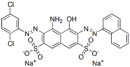 4-氨基-3-[(2,5-二氯苯基)偶氮]-5-羟基-6-(1-萘基偶氮)萘-2,7-二磺酸二钠 结构式