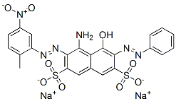 4-氨基-5-羟基-3-[(2-甲基-5-硝基苯基)偶氮]-6-(苯基偶氮)萘-2,7-二磺酸二钠 结构式