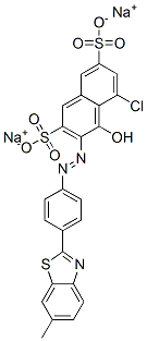 1-Chloro-8-hydroxy-7-[4-(6-methylbenzothiazol-2-yl)phenylazo]naphthalene-3,6-bis(sulfonic acid sodium) salt 结构式