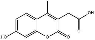 7-羟基-4-甲基香豆素-3-乙酸 结构式
