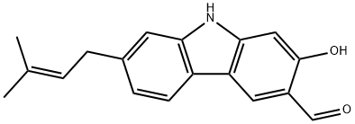 2-Hydroxy-7-(3-methyl-2-butenyl)-9H-carbazole-3-carbaldehyde 结构式