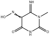 二氢-6-亚氨基-1-甲基-2,4,5-(3H)嘧啶三酮-5-肟 结构式
