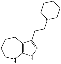 Pyrazolo[3,4-b]azepine, 1,4,5,6,7,8-hexahydro-3-[2-(1-piperidinyl)ethyl]- (9CI) 结构式