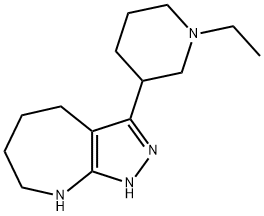 Pyrazolo[3,4-b]azepine, 3-(1-ethyl-3-piperidinyl)-1,4,5,6,7,8-hexahydro- (9CI) 结构式