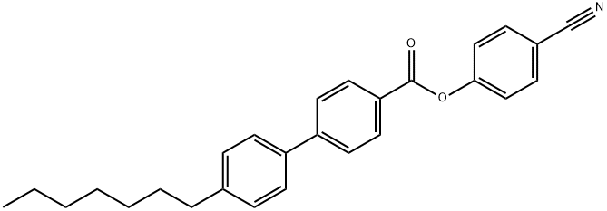 4'-Heptyl-4-biphenylcarboxylic acid p-cyanophenyl ester 结构式