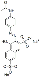 3-[[4-(乙酰氨基)苯基]偶氮]-4-羟基萘-2,7-二磺酸二钠 结构式