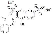 4-羟基-3-[(2-甲氧基苯基)偶氮]萘-2,7-二磺酸二钠 结构式