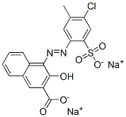 4-[(4-氯-5-甲基-2-磺酸基苯基)偶氮]-3-羟基-2-萘甲酸二钠 结构式