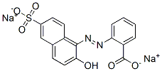 2-[(2-羟基-6-硫-1-萘基)偶氮]苯甲酸二钠 结构式