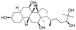 (3R,5S,7R,8S,9S,10S,12S,13R,14S,17R)-17-[(2R,5S)-5,6-dihydroxy-6-methyl-heptan-2-yl]-10,13-dimethyl-2,3,4,5,6,7,8,9,11,12,14,15,16,17-tetradecahydro-1H-cyclopenta[a]phenanthrene-3,7,12-triol 结构式