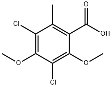 3,5-Dichloro-4,6-dimethoxy-2-methylbenzoic acid 结构式