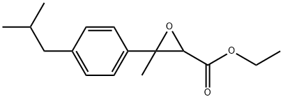 3-甲基-3-[4-(2-甲基丙基)苯基]环氧乙烷羧酸乙酯 结构式
