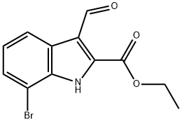 7-溴-3-甲酰基-1H-吲哚-2-甲酸乙酯 结构式