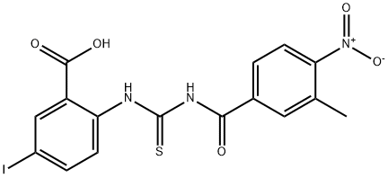 5-IODO-2-[[[(3-METHYL-4-NITROBENZOYL)AMINO]THIOXOMETHYL]AMINO]-BENZOIC ACID 结构式