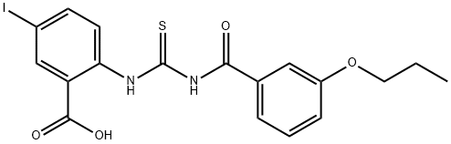 5-IODO-2-[[[(3-PROPOXYBENZOYL)AMINO]THIOXOMETHYL]AMINO]-BENZOIC ACID 结构式