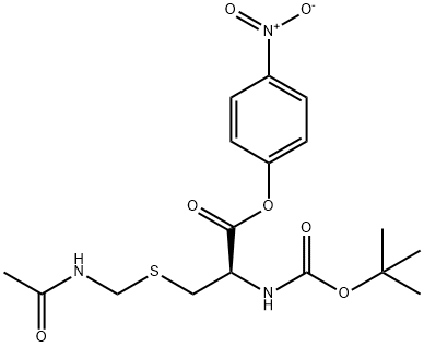 N-叔丁氧羰基-S-[(乙酰氨基)甲基]-L-半胱氨酸 4-硝基苯酯 结构式