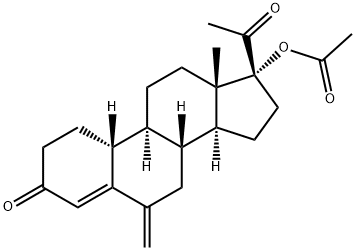 17-hydroxy-6-methylene-19-norpregn-4-ene-3,20-dione 17-acetate 结构式