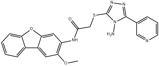 Acetamide, 2-[[4-amino-5-(3-pyridinyl)-4H-1,2,4-triazol-3-yl]thio]-N-(2-methoxy-3-dibenzofuranyl)- (9CI) 结构式