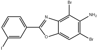 4,6-DIBROMO-2-(3-IODOPHENYL)-1,3-BENZOXAZOL-5-AMINE 结构式