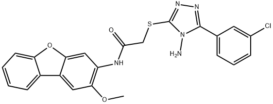 Acetamide, 2-[[4-amino-5-(3-chlorophenyl)-4H-1,2,4-triazol-3-yl]thio]-N-(2-methoxy-3-dibenzofuranyl)- (9CI) 结构式