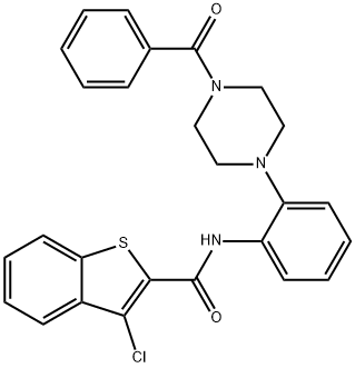 Benzo[b]thiophene-2-carboxamide, N-[2-(4-benzoyl-1-piperazinyl)phenyl]-3-chloro- (9CI) 结构式