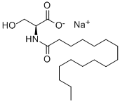 N-十六碳酰-L-丝氨酸钠 结构式