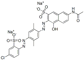 DISODIUM 7-(ACETYLAMINO)-3-[[4-[(4-CHLORO-2-SULPHONATOPHENYL)AZO]-2,5-DIMETHYLPHENYL]AZO]-4-HYDROXYN 结构式