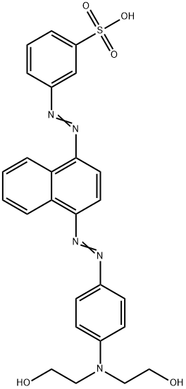 m-[[4-[[4-[bis(2-hydroxyethyl)amino]phenyl]azo]-1-naphthyl]azo]benzenesulphonic acid 结构式