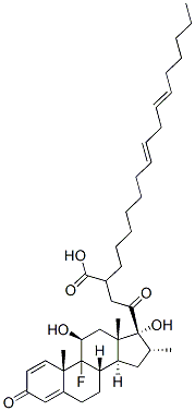 9-fluoro-11beta,17-dihydroxy-16alpha-methylpregna-1,4-diene-3,20-dione 21-[(9E,12E)-octadeca-9,12-dienoate] 结构式