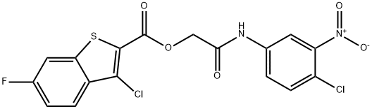 Benzo[b]thiophene-2-carboxylic acid, 3-chloro-6-fluoro-, 2-[(4-chloro-3-nitrophenyl)amino]-2-oxoethyl ester (9CI) 结构式