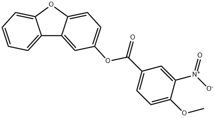 Benzoic acid, 4-methoxy-3-nitro-, 2-dibenzofuranyl ester (9CI) 结构式