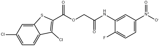 Benzo[b]thiophene-2-carboxylic acid, 3,6-dichloro-, 2-[(2-fluoro-5-nitrophenyl)amino]-2-oxoethyl ester (9CI) 结构式