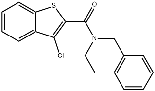 Benzo[b]thiophene-2-carboxamide, 3-chloro-N-ethyl-N-(phenylmethyl)- (9CI) 结构式