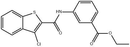 Benzoic acid, 3-[[(3-chlorobenzo[b]thien-2-yl)carbonyl]amino]-, ethyl ester (9CI) 结构式