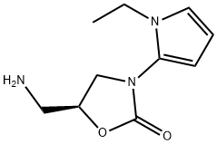 2-Oxazolidinone,5-(aminomethyl)-3-(1-ethyl-1H-pyrrol-2-yl)-,(5S)-(9CI) 结构式