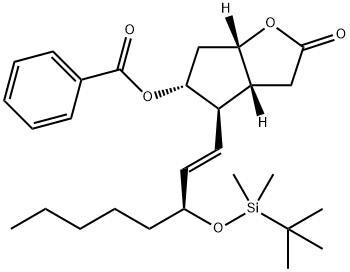 2H-环戊并[B]呋喃-2-酮,5-(苯甲酰氧基)-4-[(1E,3S)-3-[[(1,1'-二甲基乙基)二甲基硅烷基]氧基]-1-辛烯-1-基]六氢-,(3AR,4R,5R,6AS)-(...) 结构式