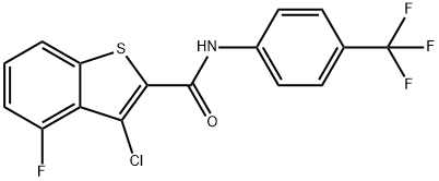 Benzo[b]thiophene-2-carboxamide, 3-chloro-4-fluoro-N-[4-(trifluoromethyl)phenyl]- (9CI) 结构式