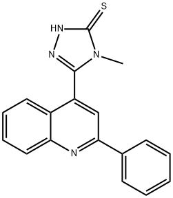 4-甲基-5-(2-苯基-4-喹啉基)-2H-1,2,4-三唑-3-硫酮 结构式