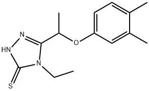 5-(1-(3,4-二甲基苯氧基)乙基)-4-乙基-2,4-二氢-3H-1,2,4-三唑-3-硫酮 结构式