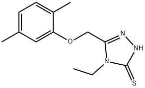 5-(2,5-二甲基-苯氧基甲基)-4-乙基-4H-[1,2,4]三唑-3-硫醇 结构式