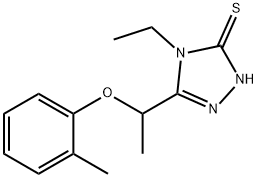 4-乙基-5-(1-(邻甲苯基氧基)乙基)-4H-1,2,4-三唑-3-硫醇 结构式