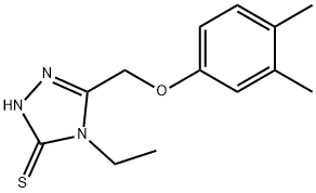 5-((3,4-二甲基苯氧基)甲基)-4-乙基-4H-1,2,4-三唑-3-硫醇 结构式