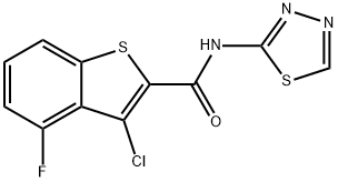 Benzo[b]thiophene-2-carboxamide, 3-chloro-4-fluoro-N-1,3,4-thiadiazol-2-yl- (9CI) 结构式